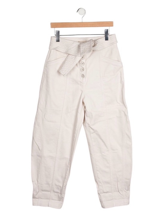 Ulla Johnson Pants - Ulla Johnson High Rise Wide Straight Leg Belted Jeans in Cream/ White size 6